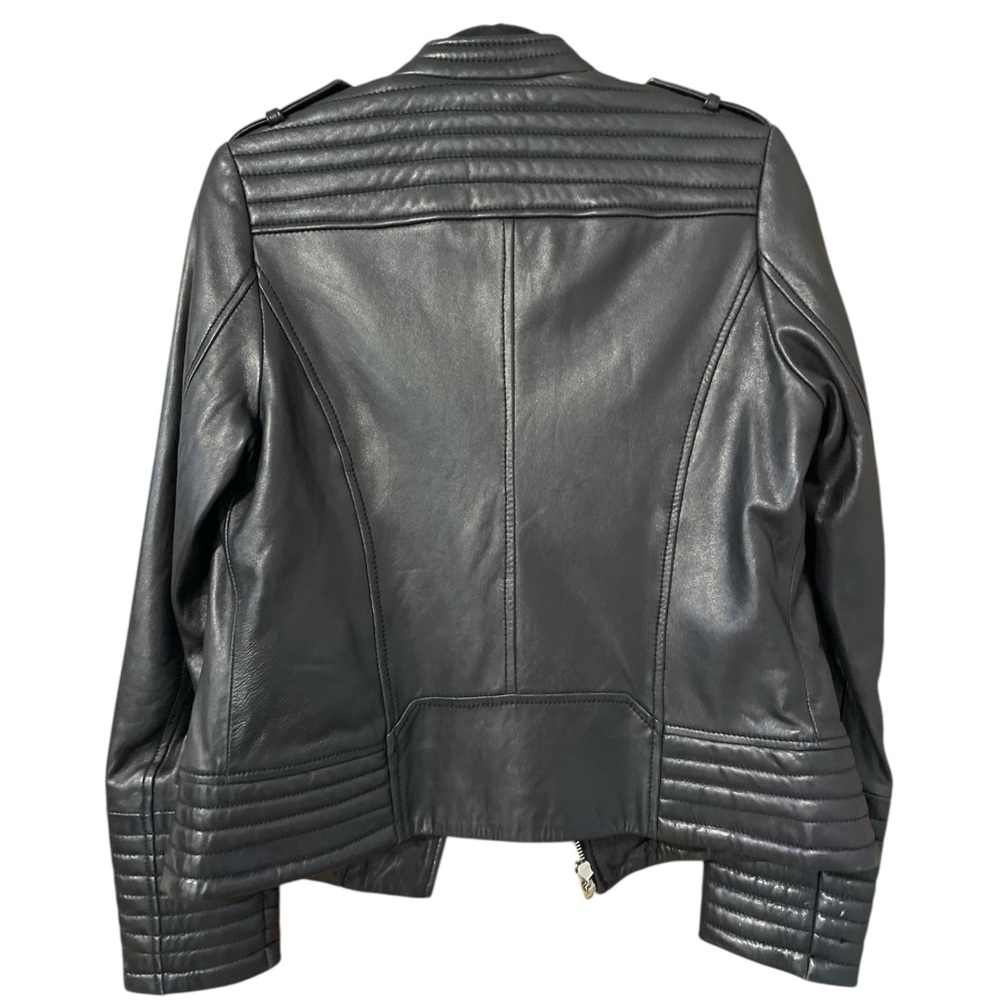 MICHAEL Michael Kors Women’s Black 100% Leather Moto Jacket Size Small - Picture 3 of 9